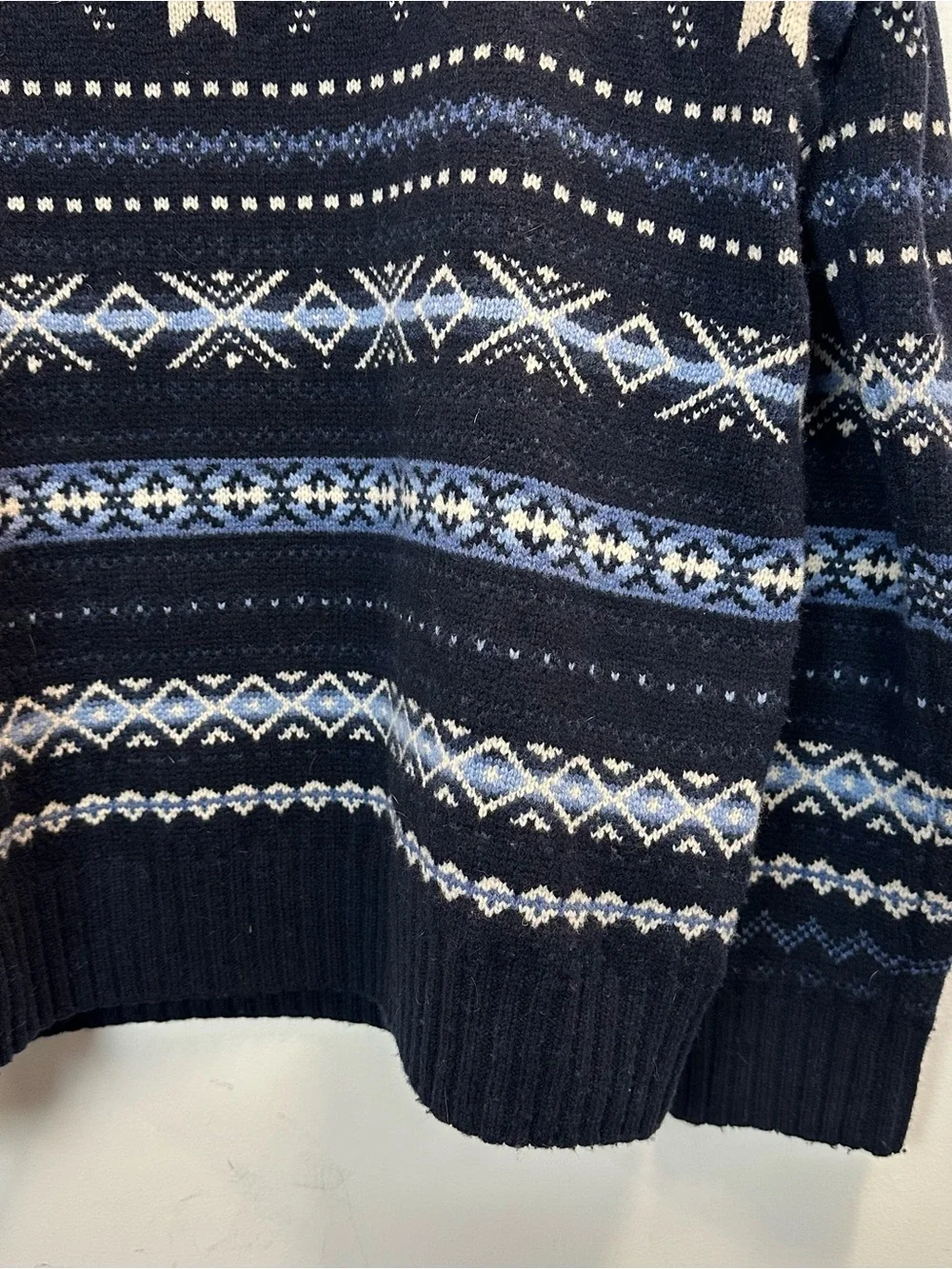 Polo by Ralph Lauren Snowflake Wool Shawl Jumper Sweater XL